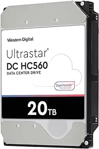 Western Digital WD Ultrastar DC HC560 WUH722020ALE604 20 TB Hard Drive - 3.5 Internal - SATA - Conventional Magnetic Recording [CMR], Mechanical Hard Disk (Renewed)