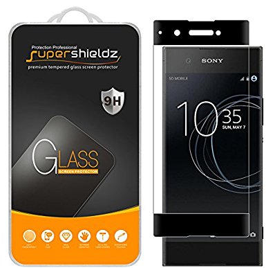 Supershieldz for Sony "Xperia XA1" Tempered Glass Screen Protector, [Full Screen Coverage][3D Curved Glass], Anti-Scratch, Bubble Free, Lifetime Replacement Warranty  (Black)