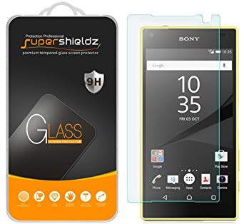 (2 Pack) Supershieldz for Sony (Xperia Z5 Compact) Tempered Glass Screen Protector, Anti Scratch, Bubble Free