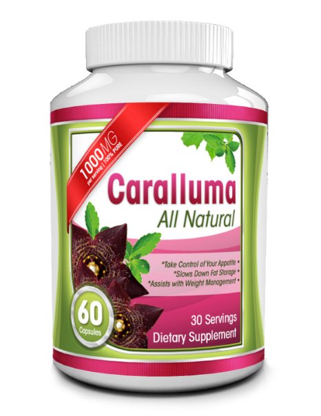 Pure Caralluma Fimbriata Extract - 1000mg Capsules - All Natural Appetite Suppressant and Energy Booster - Helps Reduce Waistline and Burn Fat - Take Charge of Your Health and Enhance Weight Loss Efforts
