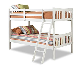 Storkcraft Caribou Solid Hardwood Twin Bunk Bed, White