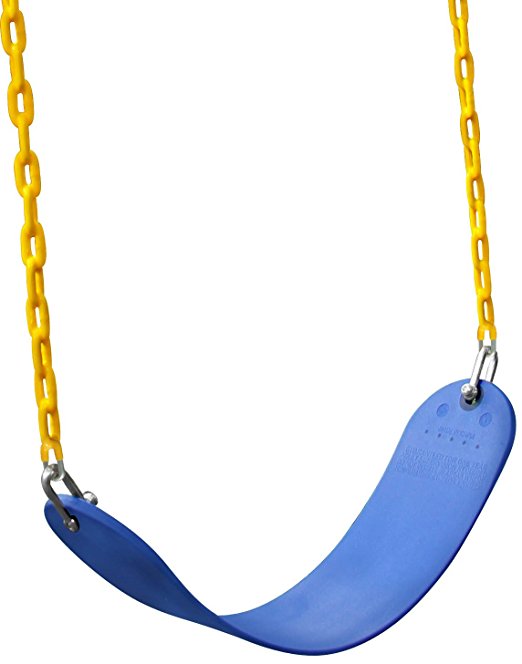 Jungle Gym Kingdom Swing Seat Heavy Duty 66" Chain Plastic Coated - Playground Swing Set Accessories Replacement | Blue