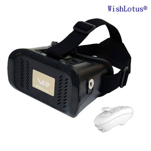 VR Headset VR Glasses, WishLotus® VR Box Virtual Reality Glasses With Remote Controller, Suitable for IPhone Samsung LG Google HTC and Other iOS Android Smartphone 4~6 inch for 3D Movies and Games