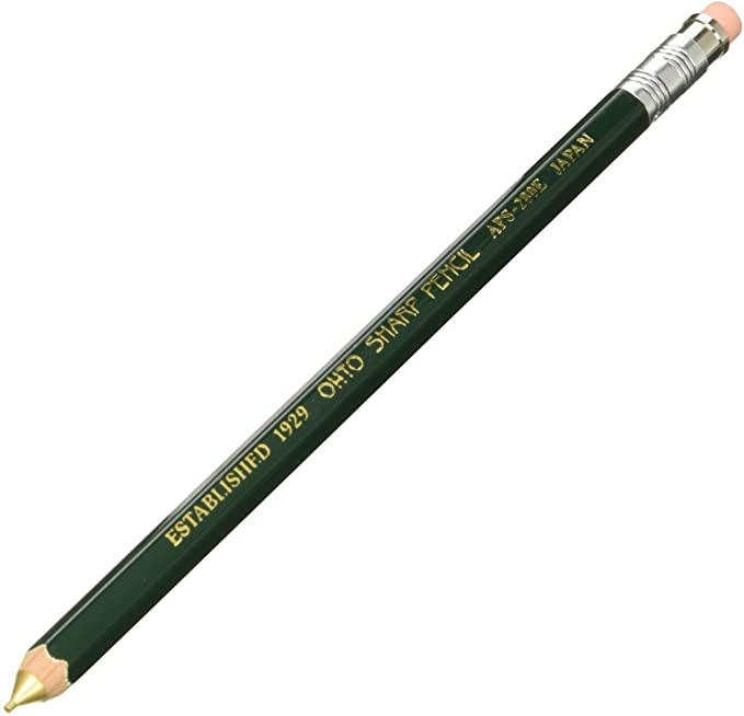 OHTO Mechanical Pencil Wood Sharp with Eraser, 0.5mm, Green Body (APS-280E-Green)