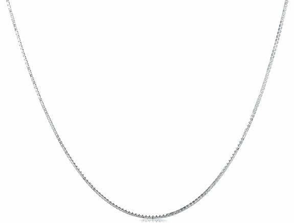 925 Sterling Silver Italian 1MM Box Chain Crafted Necklace Thin Lightweight Strong Sturdy -With Extra Clasp