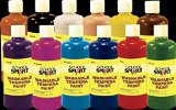 School Smart 1439213 Non-Toxic Washable Tempera Paint Set 1-Pint Plastic Bottle Assorted Color Pack of 12