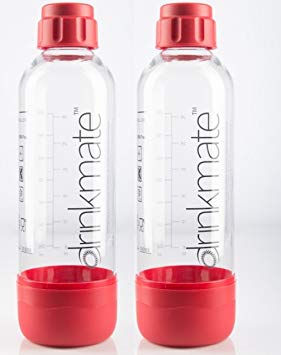 Drinkmate 0.5L Carbonating Bottles - Red (2 Pack)