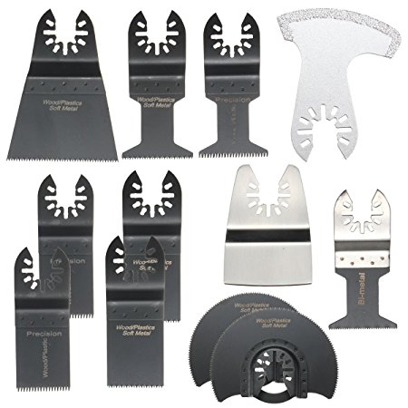 BABAN 12Pcs Pro Grade Universal Oscillating Multi Tool Saw Blades Set For Oscillating Saw Blades Tool Kit