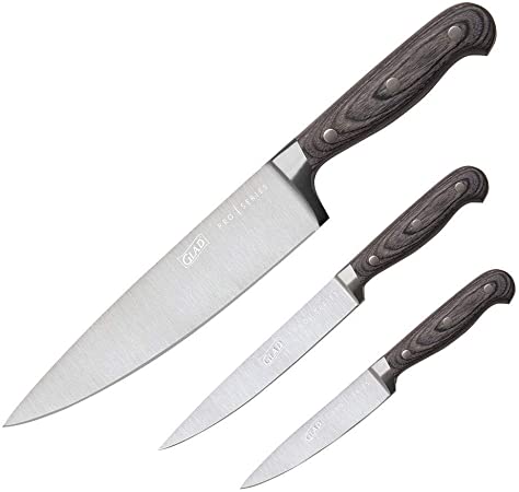 Glad 3-Piece Knife Set with Pakkawood Handles | Chef, Utility, Paring Knives | Professional High Carbon Stainless Steel Cutlery