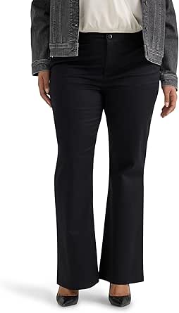 Lee Women's Plus Size Wrinkle Free Mid Rise Bootcut Pant