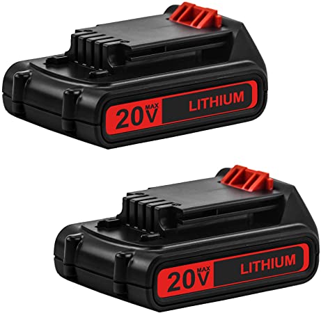 2 Packs 20 Volt 3.0Ah LBXR20 Battery Compatible with Black and Decker 20V Lithium Battery LB20 LBX20 LBXR2020-OPE LB2X4020