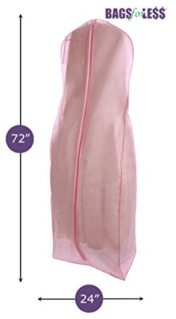 Brand New Pink Breathable Wedding Gown Dress Garment Bag by BAGS FOR LESS™