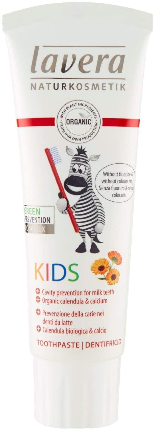 lavera Toothpaste Kids Fluoride Free & Colorant Free Calendula & Calcium Vegan Bio Natural & Innovative Cosmetics Organic Teeth Care 75 ml