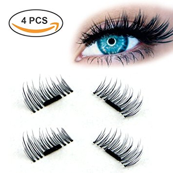Wisdompark New Magnetic Eyelashes 4 Pieces/ Box 3D Reusable False Magnet Eyelashes Extension kit