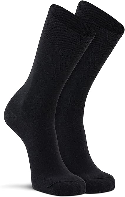 FoxRiver Wick Dry Therm A Wick Crew Liner Socks Ultra Lightweight Warm Sock Liners for Men and Women with Moisture Wicking Fabric - Black - Large