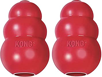 KONG - Classic Dog Toy, Durable Natural Rubber- Fun to Chew, Chase and Fetch (RED Large 2 Pack)