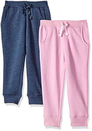 Spotted Zebra Girls' 2-Pack Fleece Jogger Pants