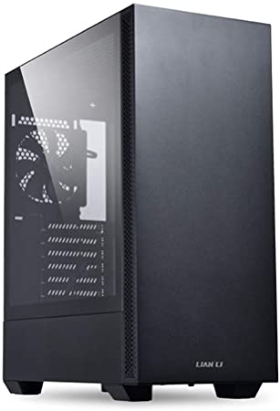 LIAN LI Mid-Tower Chassis ATX Computer Case PC Gaming Case w/Tempered Glass Side Panel, Magnetic Dust Filter,Water-Cooling Ready, Side Ventilation and 2x120mm Fan Pre-Installed (LANCOOL 205, Black)