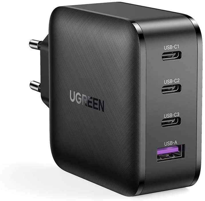 UGREEN USB C Ladegerät 65W Power Delivery mit GaN Tech USB C Netzteil 4 Ports Charger kompatibel mit 13''MacBook Pro, MacBook Air, iPhone 12 Pro, Dell XPS 13, HP Spectre, Galaxy S20, Switch usw.