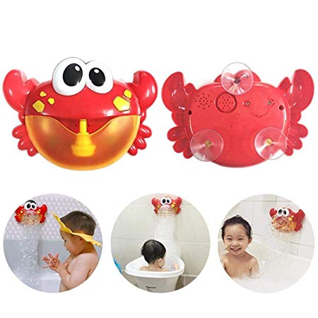 Leegoal Bath Bubble Maker, Automatic Bubble Blower Machine, Battery Operated Crab Bath Toy with 12 Nursery Rhymes for Baby, Toddler and Kids of All Ages