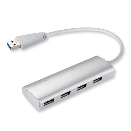 Coredy Aluminum 4 Ports USB 30 Hub SuperSpeed Data Transfer Rates up to 5Gbps for Apple iMac Mac Mini Macbook Air Pro Laptop Pc Ultrabook Compatible Windows Mac OS X Linux CU3040 Silver