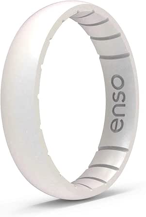 Enso Rings Thin Birthstone Silicone Ring – Unisex Wedding Engagement Band – Comfortable Breathable Band – 4.3mm Wide, 1.75mm Thick