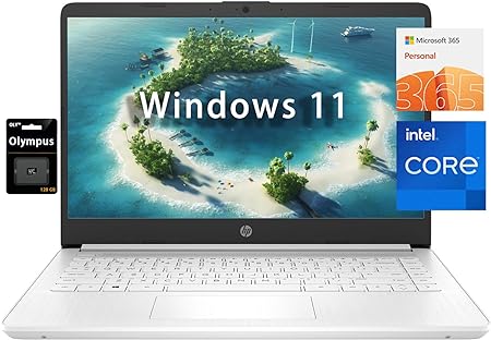 HP Newest 14" Ultral Light Laptop for Business. Intel Quad-Core N4120(&gt; N4020), 8GB RAM, 192GB Storage, 1 Year Office 365, (64GB eMMC 128GBSD Card) Webcam, HDMI, WiFi, USB-A&C, Win 11 S/OLY