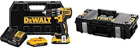 DEWALT DCD791D2 20V MAX XR Li-Ion 0.5" 2.0Ah Brushless Compact Drill/Driver Kit with DEWALT DWST08201 Tough System Case, Small