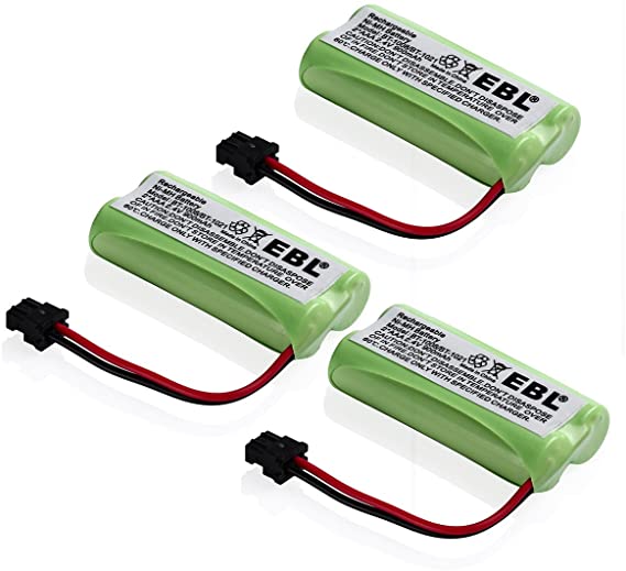 EBL 3 Pack 2.4V 900mAh Upgrade Cordless Home Phone Battery for BT1008 BT-1008 BT1016 BT-1016 BT1021 BT-1021 WITH43-269 WX12077 Sanyo CAS-D6325