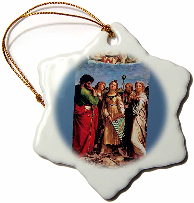 3dRose orn_175454_1 St. Cecilia with Attendant Saints 1515 by Raphael-Snowflake Ornament, Porcelain, 3-Inch