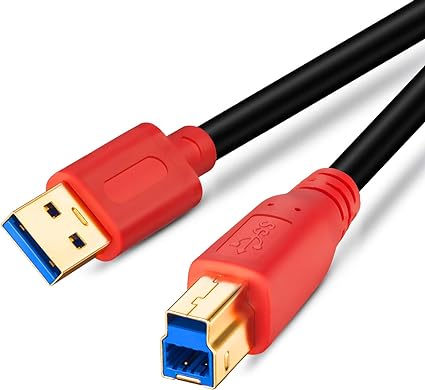 USB 3.0 Cable A Male to B Male 3Ft,Tan QY Type A to B Male Compatible with Hard Disk Drive,Printers,Scanner,USB Hub,Monitor and More (1M/3Ft)