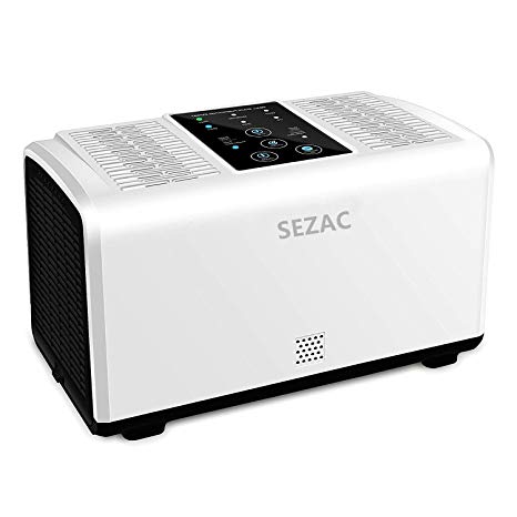 SEZAC Air Cleaner with HEPA Filters, Desktop Air Purifier, Air Cleaner, Home Air Filtration for Reduces dust, Cigarette Smoke, Odor Smell, Pet Smell and 100% Ozone Free with Air Detection Function