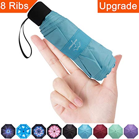 NOOFORMER Mini Travel Umbrella -95% Anti-UV Lightweight Compact Small Folding Sun Umbrellas -8Ribs