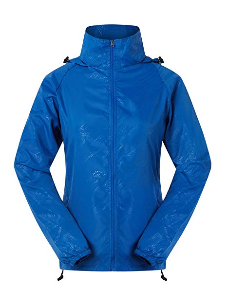 Cheering Spmor Women's Lightweight Jackets Waterproof Windbreaker Jacket UV Protect Running Coat Purple