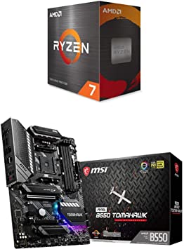 AMD Ryzen 7 5800X 8-core,16-Thread Unlocked Desktop Processor   MSI MAG B550 Tomahawk Gaming Motherboard (AMD AM4, DDR4, PCIe 4.0, SATA 6Gb/s, M.2, USB 3.2 Gen 2,ATX,AMD Ryzen 5000 Series Processors)