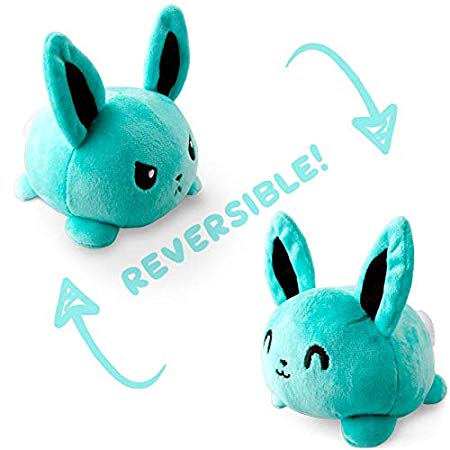 TeeTurtle Reversible Bunny Mini - Light Blue Plush Toys