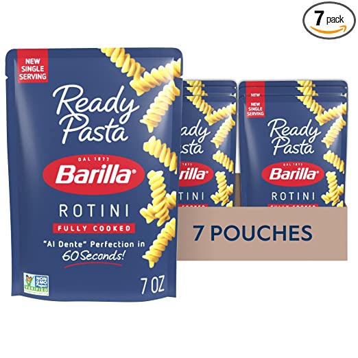 Barilla Ready Pasta, Fully Cooked Rotini Pasta, Non-GMO & Kosher, 7 oz (Pack of 7)