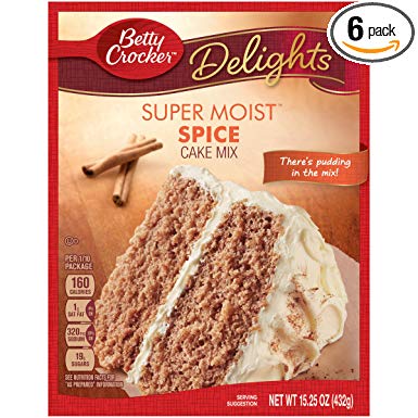 Betty Crocker Super Moist Cake Mix Spice 15.25 oz Box (pack of 6)