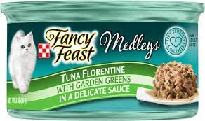 Fancy Feast Medleys Tuna Florentine with Garden Greens in a Delicate Sauce, 3-oz, case of 24