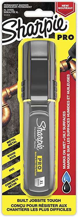 Sharpie Pro Permanent Marker, XL, Chisel Tip, Black Marker (2018347)