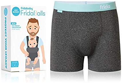 FridaBaby ​fridaballs Boxer Brief with Removable Foam Cup by Fridababy - 1 Pair for Dad, Small