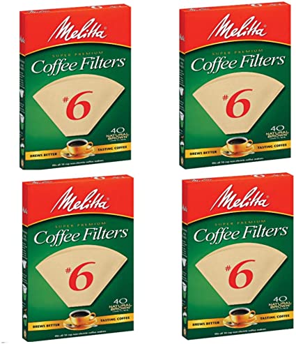 Melitta FBA USA Inc 626412#6 Natural Brown Cone Coffee Filters 40 Count - 4 PACK