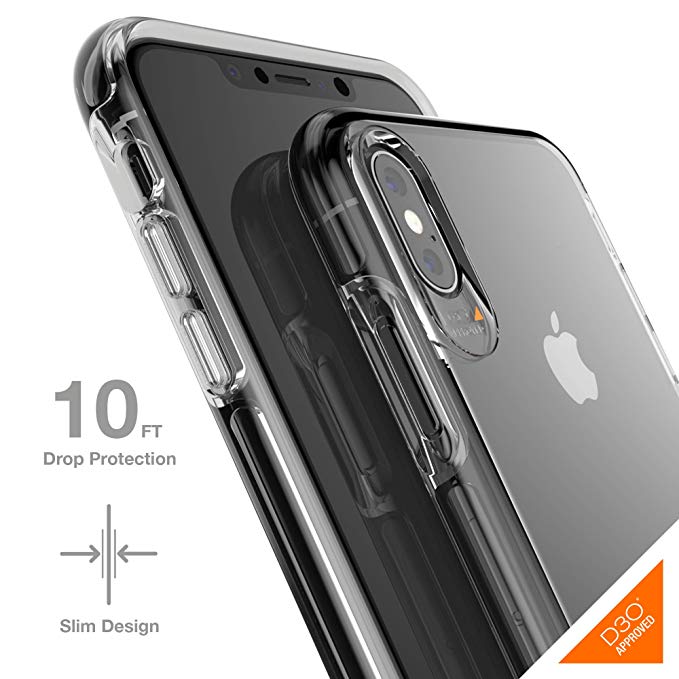 Gear4 33191 Crystal Palace Case with Advanced Impact Protection [ Approved by D3O ], Slim, Tough Design for iPhone Xs Max –, Crystal Palace, Clear