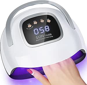 UV Nail Lamp, LKE Nail Dryer 220W Professional UV LED Nail Lamp with 4 Timers&Auto Sensor UV Lamp for Gel Nails Detachable Curing Lamp Gel Nail Polish Lamp for Home and Salon Use