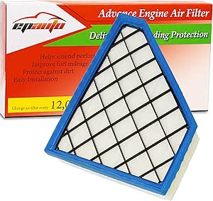 EPAuto GP494 (CA11494) Replacement for General Motors Panel Engine Air Filter for Cadillac ATS (2013-2019), CTS 2.0L (2014-2019), Chevrolet Camaro 2.0L, 3.6L (2016-2024)