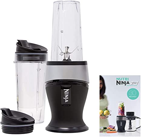 Ninja Personal Blender for Shakes, Smoothies, Food Prep, and Frozen Blending with 700-Watt Base and (2) 16-Ounce Cups with Spout Lids (QB3001SS) (.1 Pack - fit)