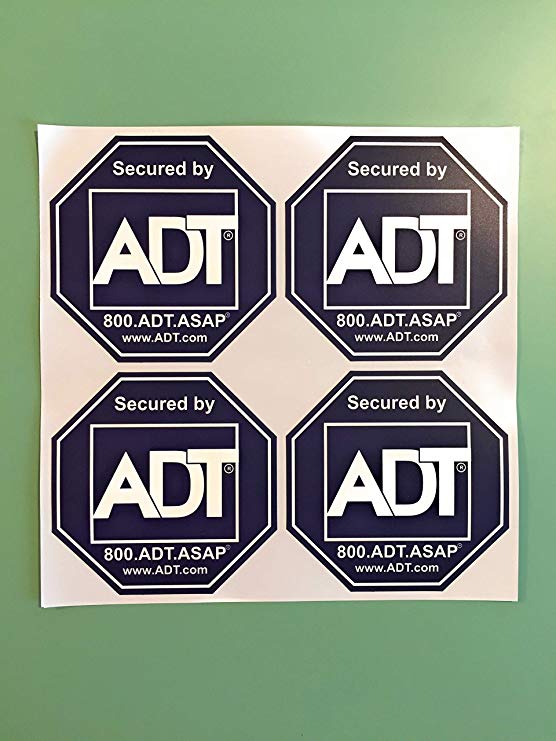 Four (4) ADT Home Security Window/Door Decal Stickers