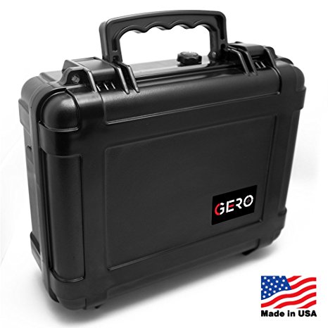 Gero Watertight Pistol Gun Case ABS Plastic Gun and Ammo Customizable Foam Conforms to MIL-STD-810F Transit Drop Test and Immersion Test and SAE J575 Dust Resistant