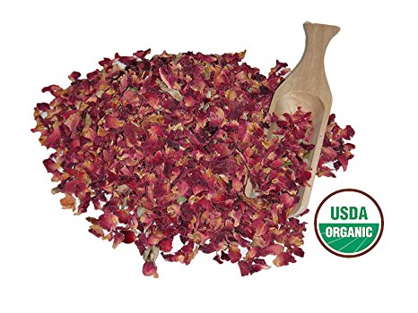 Alive Herbals Premium Food/Culinary Grade A- Dried Red Rose Buds And Petals Organic 16 OZ