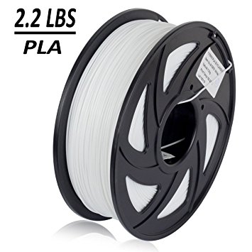 Dikale PLA 3D Printer Filament - 1KG(340m/1115ft) 1.75mm, Dimensional Accuracy  /- 0.02 mm, 1KG Spool 1.75 mm, White